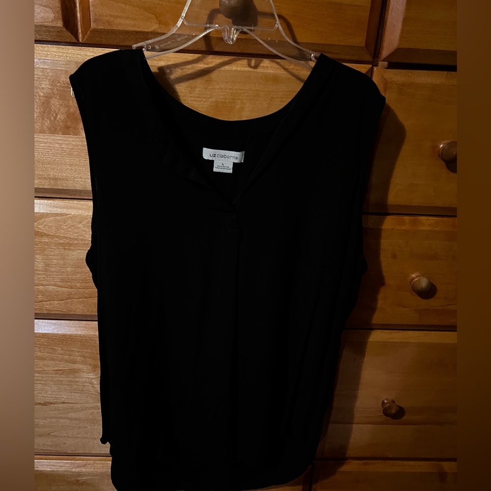 Liz Claiborne large Dark Navy Blue blouse.
